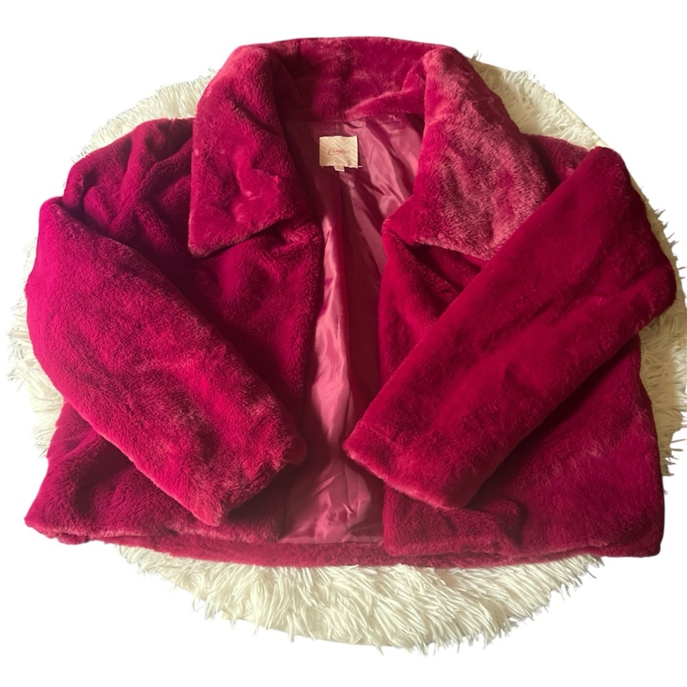 Candie's Vibrant Pink Faux Fur Coat